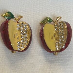 Vintage Apple Rhinestone BROOCHES - price is for 2